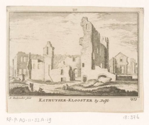 View of the ruins of the Carthusian monastery near Delft, 1573