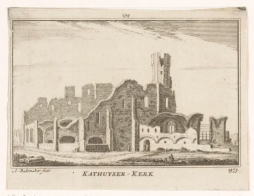 View of the ruins of the Carthusian church near Delft, 1573