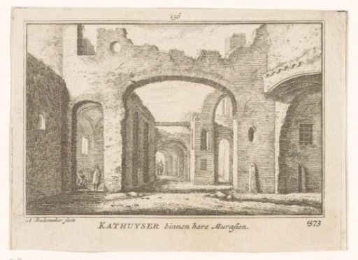 View of the ruined interior of the Carthusian monastery near Delft, 1573