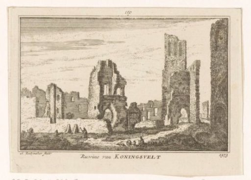 View of the ruins of the Koningsveld monastery, 1573
