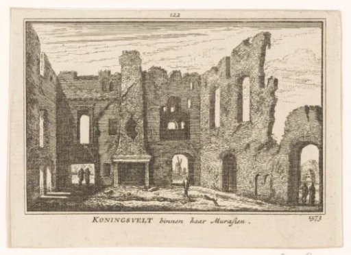 View of the ruined great hall of the Koningsveld monastery, 1573