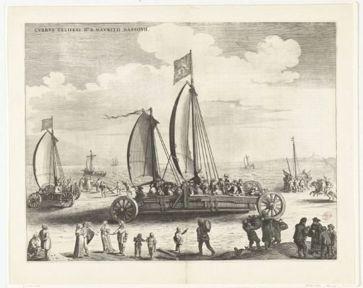 The Sailing Wagon of Simon Stevin, 1602