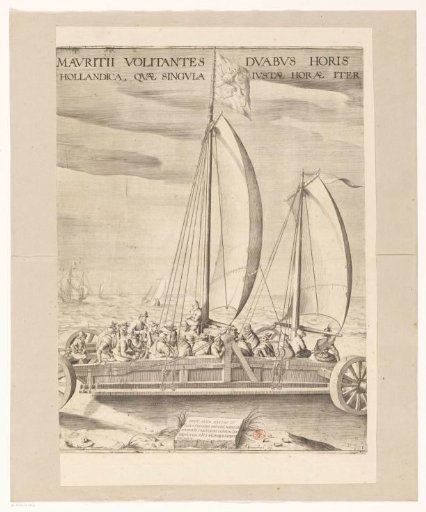 The sailing carriage of Simon Stevin (center plate), 1602