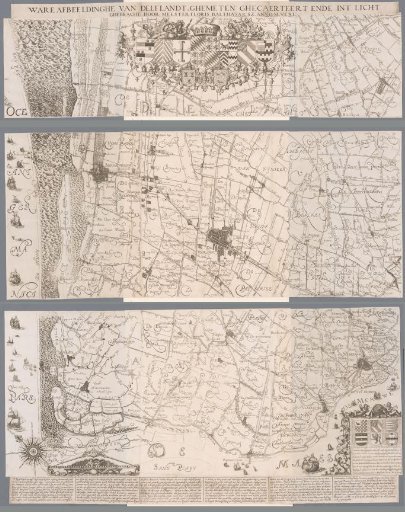 Map of the Hoogheemraadschap of Delfland, Consisting of Three Parts
