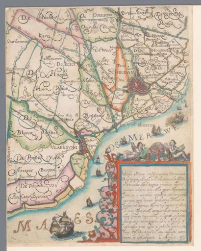 Map of the Hoogheemraadschap of Delfland, with Schiedam and Surroundings, Bottom Right Part