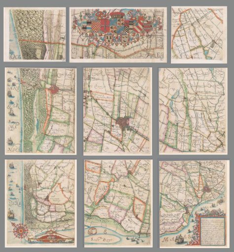 Map of the Hoogheemraadschap of Delfland, consisting of nine parts