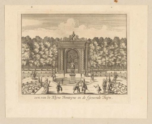 Garden of Palace Honselaarsdijk with fountain