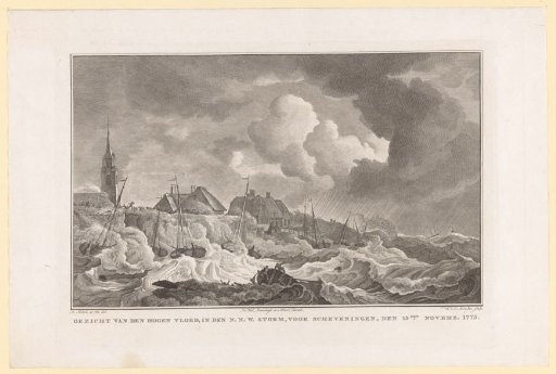 Storm off the coast at Scheveningen, 1775
