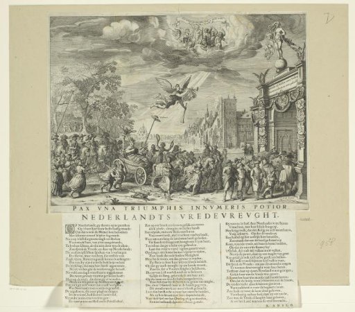 Allegory on the Peace of Münster with text sheet, 1648