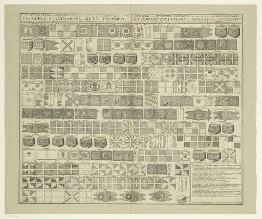 Flags, standards and drums captured by the Dutch during the war, 1713
