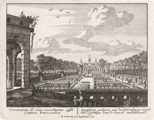 View of the Catshuis in Zorgvliet Park in The Hague