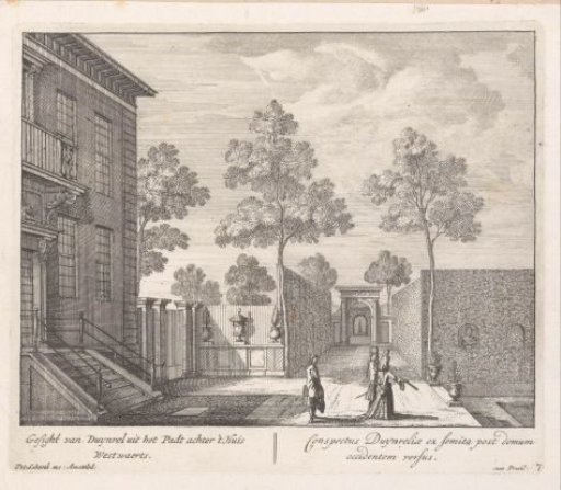 Path with figures at the rear of the country estate Duinrell