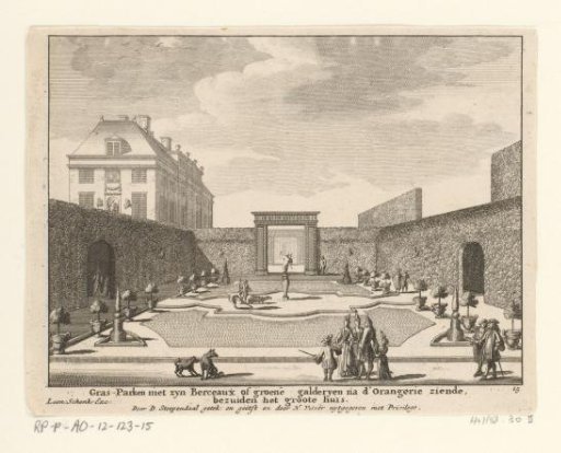 View of the lawns and the arbour near Clingendael House