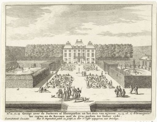 View of the rear of Clingendael House with the gardens