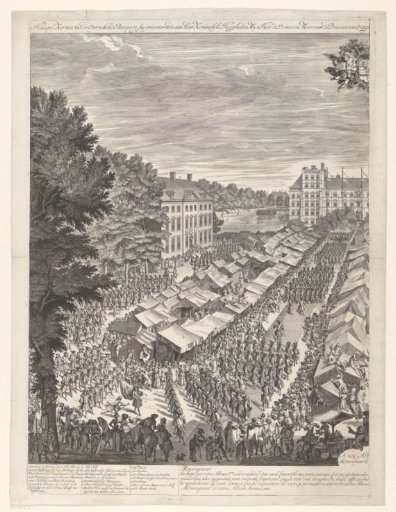 The Hague Fair with the Prince and Princess of Orange, 1686 (left sheet)