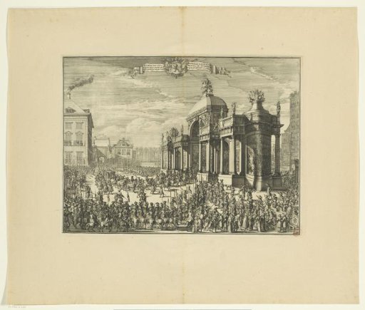 Entry of William III through the triumphal arch at the Buitenhof, 1691