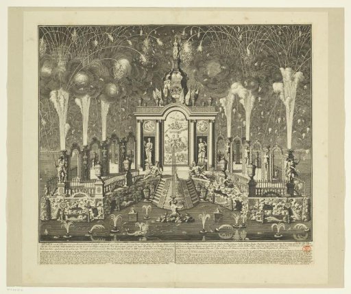Fireworks celebrating the Peace of Utrecht, 1713