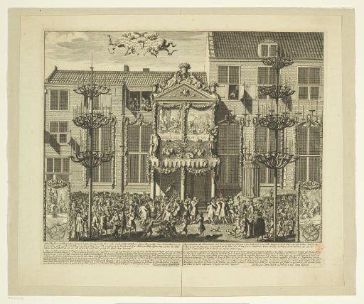 Illuminations for the celebration of the Peace of Utrecht in The Hague, 1713
