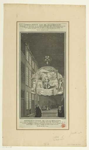 Illumination at the house of Anthoni de Groot (east side) in honor of the coronation of Emperor Francis I Stephen, 1745