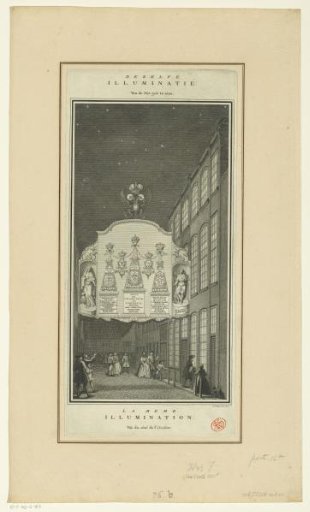 Illumination at the house of Anthoni de Groot (west side) in honor of the coronation of Emperor Francis I Stephen, 1745