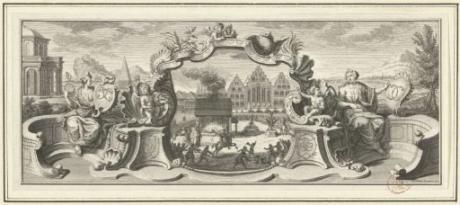Vignette with Celebrations in Frankfurt in Honor of the Coronation of Francis I Stephen as Emperor, 1745