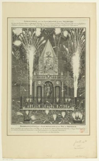 Fireworks on the Hofvijver in honor of the coronation of Emperor Francis I Stephen, 1746