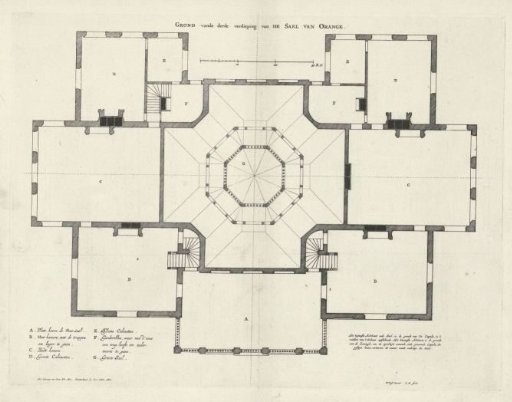 Plan of the top floor of the Palace Huis ten Bosch
