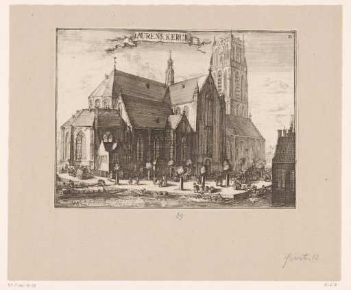 View of the Great or Saint Laurens Church in Rotterdam