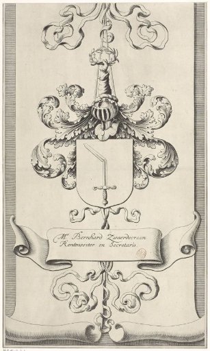 Left coat of arms border of a map of the Hoogheemraadschap of Schieland (lower part)