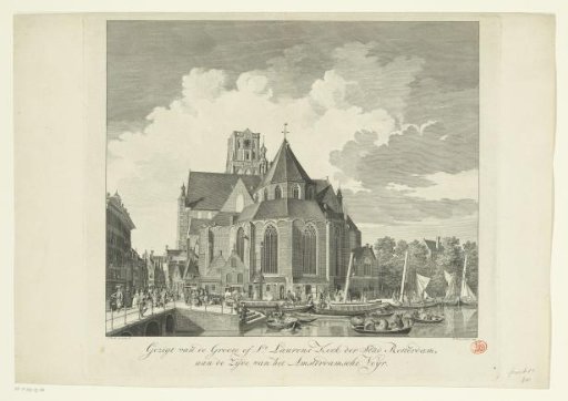 View of the Great or Saint Laurens Church in Rotterdam
