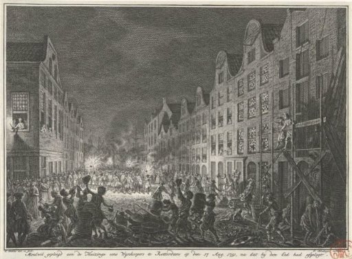 Plundering of a wine merchant's house in Rotterdam, 1751