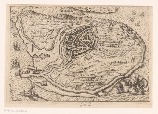 Map of the Island of Voorne and Map of Brielle, 1572