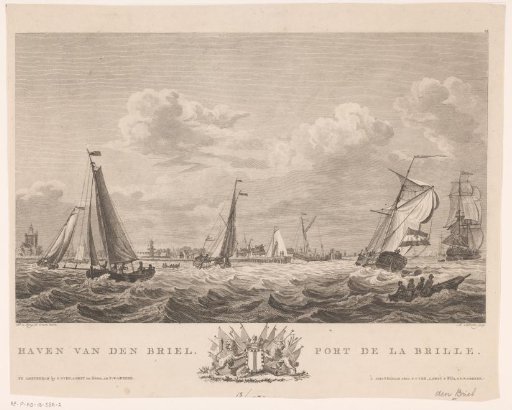 View of the harbour of Brielle
