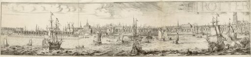 View of Rotterdam from the Maas (left half)