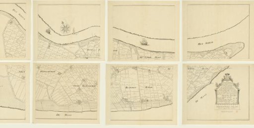 Map of the island of Rozenburg, consisting of eight parts