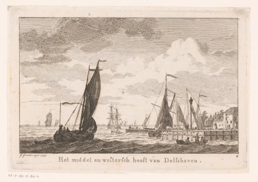 View of the middle and western harbor head of Delfshaven