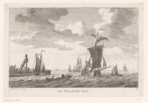 View of the harbor head of Vlaardingen