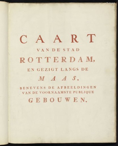 Title page for the album with the map of Rotterdam.