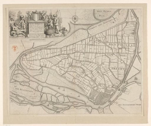 Map of Dordrecht and surrounding polders