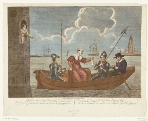 Hugo Grotius in the book chest sailed from Loevestein Castle to Gorinchem, 1621