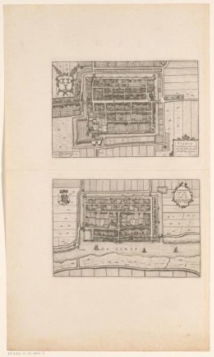 Sheet with map of Vianen and map of Leerdam