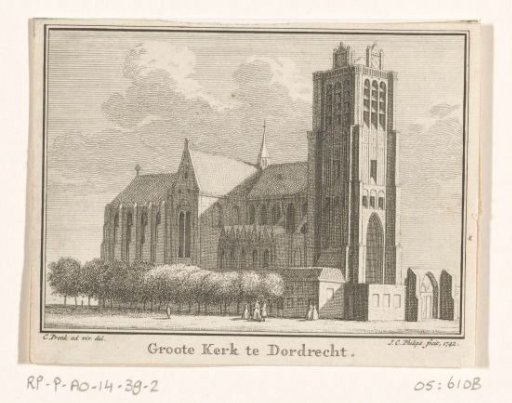 View of the Great or Our Lady's Church in Dordrecht