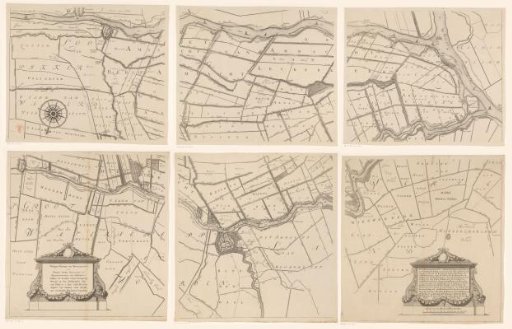 Map of the Hoogheemraadschap of the Krimpenerwaard, consisting of six parts