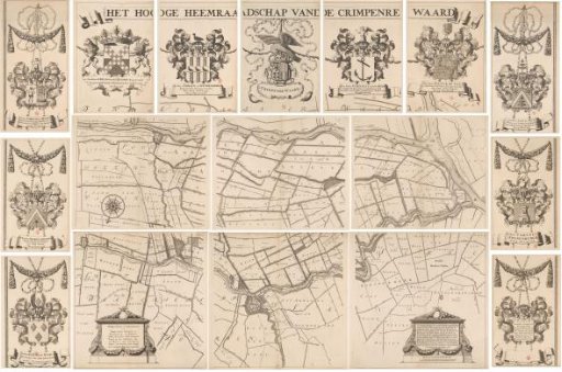 Map of the Hoogheemraadschap of the Krimpenerwaard, consisting of seventeen parts
