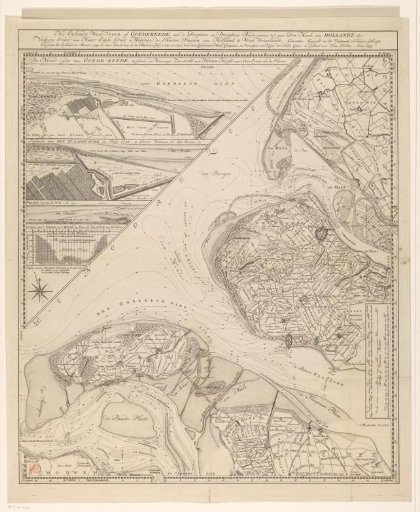 Map of the island of Goeree and surrounding areas