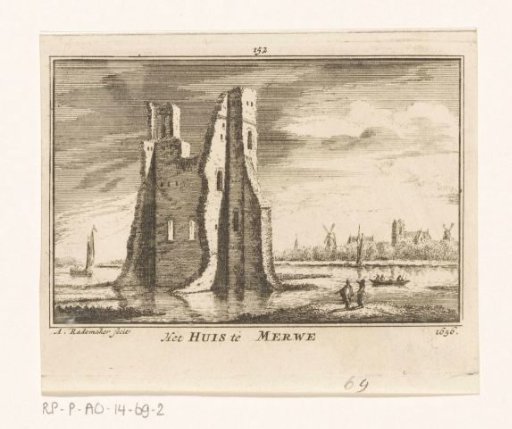 View of the ruins of Huis te Merwede, 1656