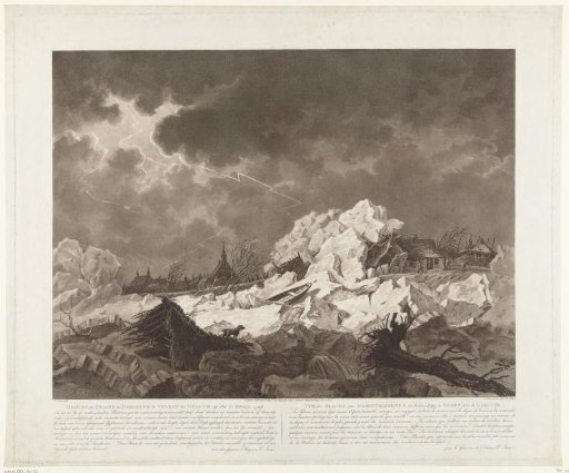 Ice jam and dike breach at Vuren, 1799