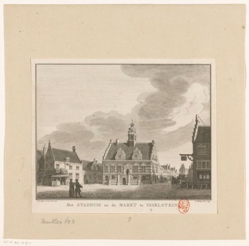 View of the Old Town Hall and the market at Ysselstein