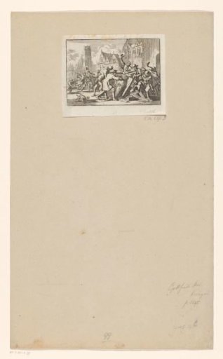 Destruction by the people of Dordrecht of the painting in honor of Cornelis de Witt, 1672