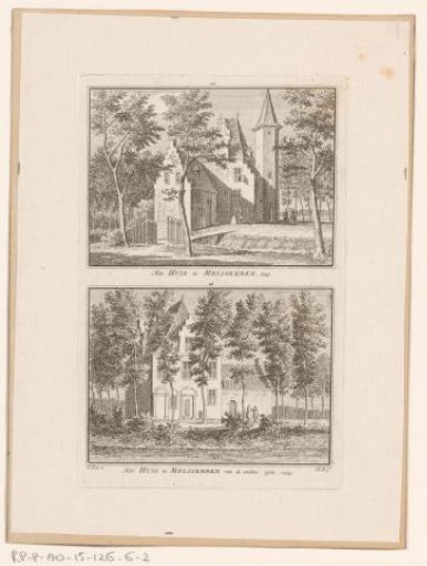 Two views of the house at Meliskerke, 1745
